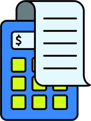 finance calculator bill flat lined icon