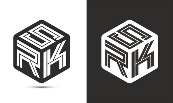 SRK letter logo design with illustrator cube logo, vector logo modern alphabet font overlap style.