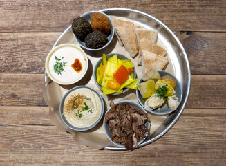 dishes of traditional national cuisine in the restaurant