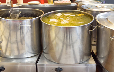 dishes of traditional national cuisine in the restaurant