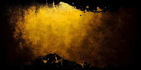 Gold grunge background, Cement texture. Generative Ai.