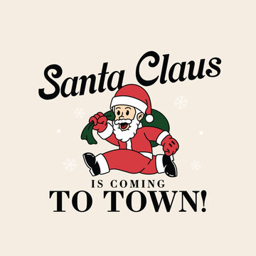 SANTA CLAUS RETRO MASCOT ILLUSTRATION