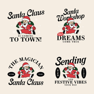 SANTA CLAUS RETRO MASCOT ILLUSTRATION
