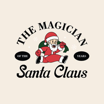 SANTA CLAUS RETRO MASCOT ILLUSTRATION