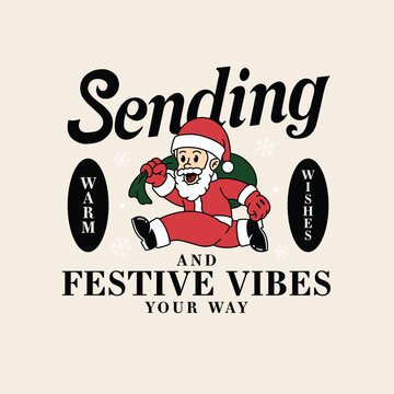 SANTA CLAUS RETRO MASCOT ILLUSTRATION