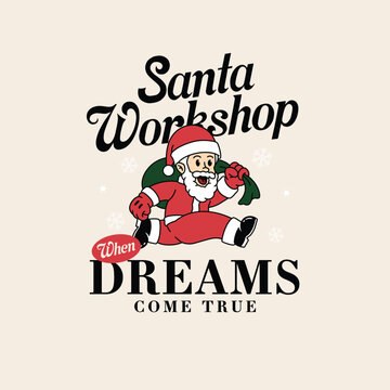 SANTA CLAUS RETRO MASCOT ILLUSTRATION