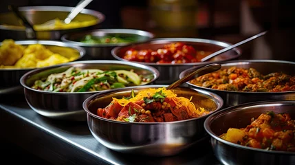 Deurstickers Indian food wedding buffet © somchai20162516
