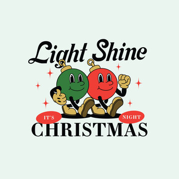 CHRISTMAS RETRO MASCOT CARTOON ILLUSTRATION