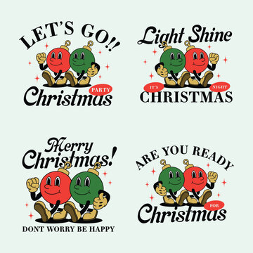 CHRISTMAS RETRO MASCOT CARTOON ILLUSTRATION