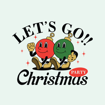 CHRISTMAS RETRO MASCOT CARTOON ILLUSTRATION