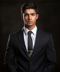 Poised Indian College Boy in Tailored Formal Suit