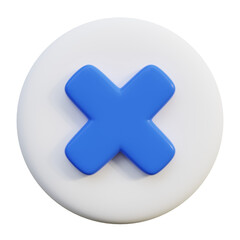 Fototapeta premium Cross Mark 3D Icon on white circle.