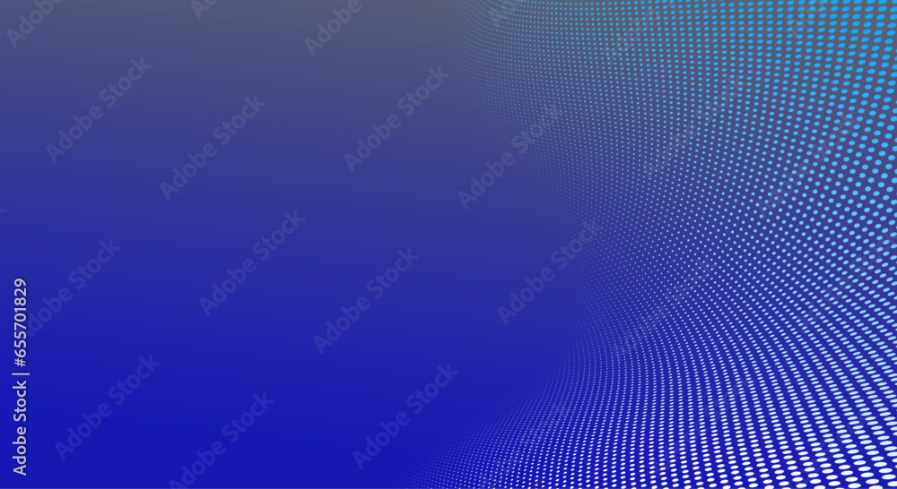 Poster vanishing dots vector abstract background in dark blue minimal style and place for text, technology 