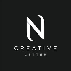 Logo design for the initial letter "N" with unique and creative geometry. Logo for business, brand, business card or identity.