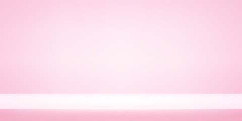 Pink empty room. Abstract background. Banner for advertise product on website. Vector illustration.