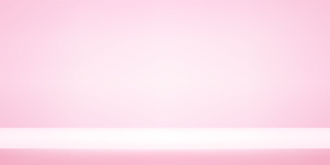 Obraz premium Pink empty room. Abstract background. Banner for advertise product on website. Vector illustration.