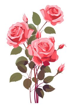 Rose illustration, AI generated Image