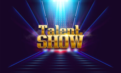 Bright Talent Show sign with smoke. Vector illustration.