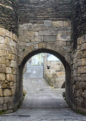 One of the arches of the entrance doors to the Roman wall in Lugo