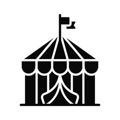 Check this beautifully designed icon of circus tent in trendy style