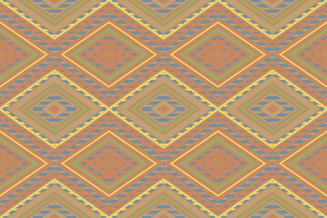 Ikat Floral Paisley Embroidery Background. Ikat Triangle Geometric Ethnic Oriental Pattern traditional.aztec Style Abstract Vector illustration.design for Texture,fabric,clothing,wrapping,sarong.