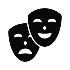 Face masks, theater masks theme party icon in modern style, easy to use