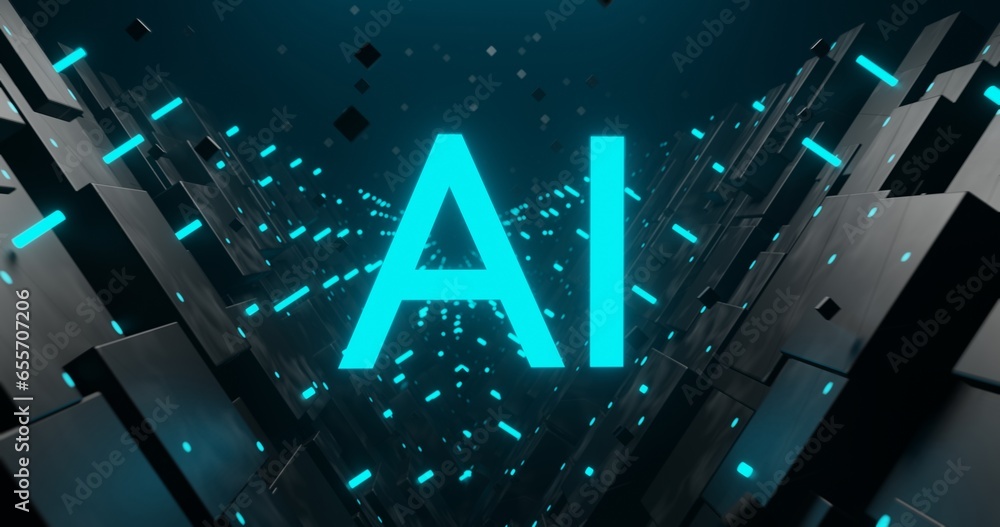 Poster wallpaper or backdrop for tech business related to ai or artificial intelligence, background for ai 