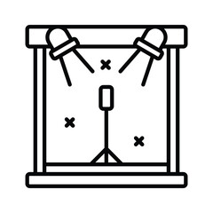 Grab this amazing vector of outdoor concert stage, microphone stand with stage lights