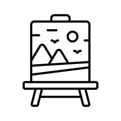 Creative icon design of canvas painting, isolated on white background