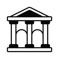 Get your hold on this creatively designed icon of museum building in trendy style, isolated on white background