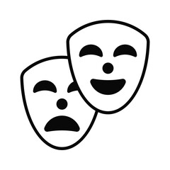 Face masks, theater masks theme party icon in modern style, easy to use