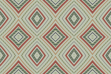 Ikat Damask Paisley Embroidery Background. Ikat Seamless Geometric Ethnic Oriental Pattern traditional.aztec Style Abstract Vector illustration.design Texture,fabric,clothing,wrapping,sarong.