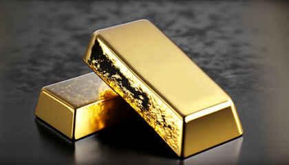 Two gold bars, investment and finance
