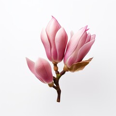 Unfurling Magnolia Bud Captured in Isolated Serenity