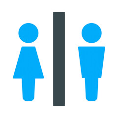 Male and Female sign icon, illustration. Flat design style
