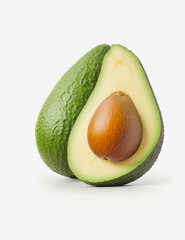 Avocado with cut in half isolated. Suitable for Culinary Theme, Food Theme, Vegetables Theme, Agriculture Theme, Infographics and Other Graphic Related Assets.