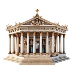 Fototapeta na wymiar 3D rendering of an ancient Greek temple complex PNG Cutout, Generative AI.png