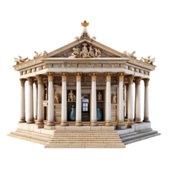 Fotobehang 3D rendering of an ancient Greek temple complex  PNG Cutout, Generative AI.png © Box Milk
