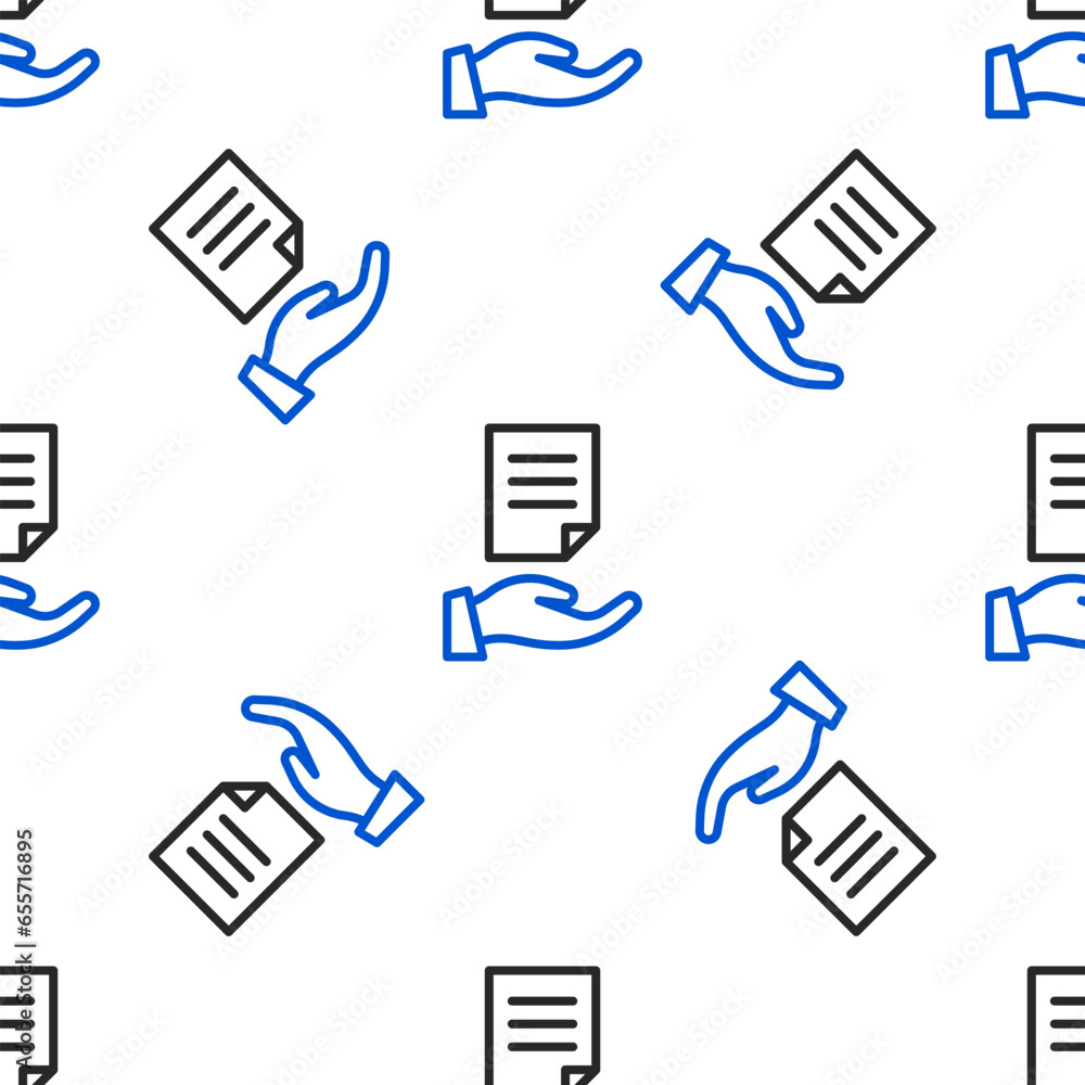 Poster line house contract icon isolated seamless pattern on white background. contract creation service, d