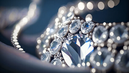 Blue diamond and white diamonds jewellery design collection gem masterpiece, luxury exclusive sapphire gemstone and exquisite premier bespoke jeweller custom-cut sapphires. Generative Ai - obrazy, fototapety, plakaty