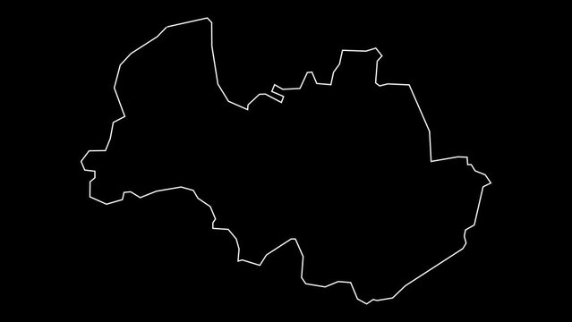 Al Bayda governorate map of Yemen outline animation