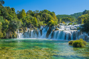 Amazing Skradinski Buk waterfall in Krka national park, Dalmatia, Croatia
