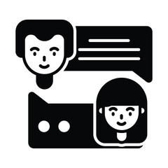 Tow chat bubble showing concept of communication vector, icon of conversation