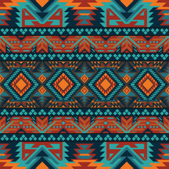 Seamless Navajo Aztec abstract geometric art Ethnic hipster vector background, wallpaper, fabric design, fabric, tissue, cover, textile template