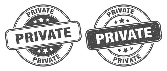 private stamp. private label. round grunge sign