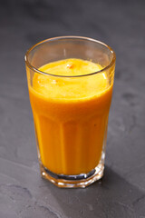 pumpkin juice on the dark background