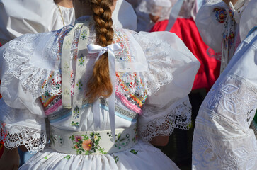 Slavic folk dress closeup