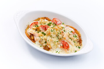 roasted vegetables on the white