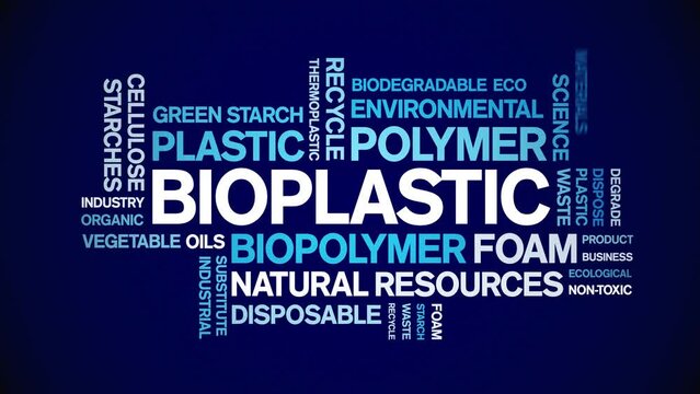Bioplastic animated tag word cloud;text design animation kinetic typography seamless loop.