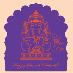 Lord Ganpati on Ganesh Chaturthi background. abstract vector illustration design.